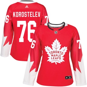 Women's Nikita Korostelev Toronto Maple Leafs Authentic Alternate Jersey - Red