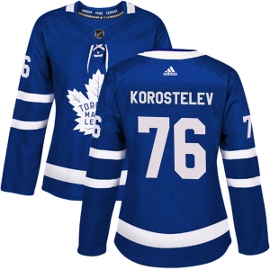 Women's Nikita Korostelev Toronto Maple Leafs Authentic Home Jersey - Blue