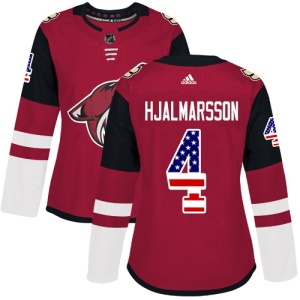 Women's Niklas Hjalmarsson Arizona Coyotes Authentic USA Flag Fashion Jersey - Red