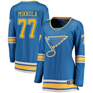 Women's Niko Mikkola St. Louis Blues Breakaway Alternate Jersey - Blue