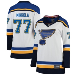 Women's Niko Mikkola St. Louis Blues Breakaway Away Jersey - White