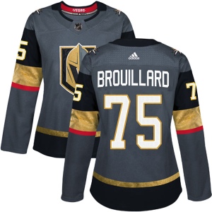 Women's Nikolas Brouillard Vegas Golden Knights Authentic Gray Home Jersey - Gold