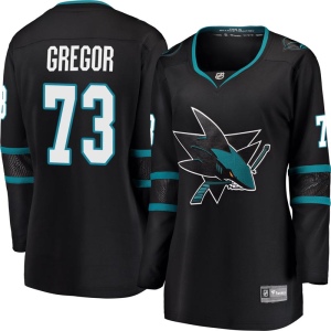 Women's Noah Gregor San Jose Sharks Breakaway Alternate Jersey - Black