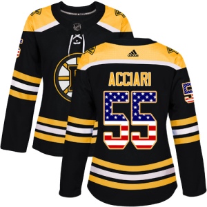 Women's Noel Acciari Boston Bruins Authentic USA Flag Fashion Jersey - Black