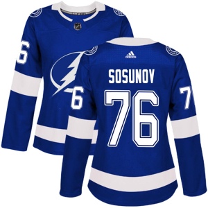 Women's Oleg Sosunov Tampa Bay Lightning Authentic Home Jersey - Blue