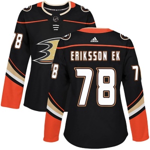 Women's Olle Eriksson Ek Anaheim Ducks Authentic Home Jersey - Black