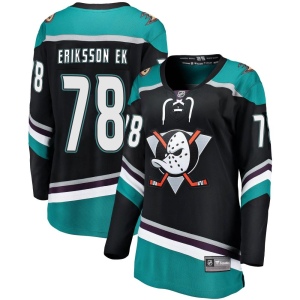 Women's Olle Eriksson Ek Anaheim Ducks Breakaway Alternate Jersey - Black