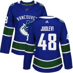 Women's Olli Juolevi Vancouver Canucks Authentic Home Jersey - Blue