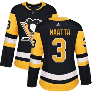 Women's Olli Maatta Pittsburgh Penguins Authentic Home Jersey - Black