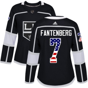 Women's Oscar Fantenberg Los Angeles Kings Authentic USA Flag Fashion Jersey - Black