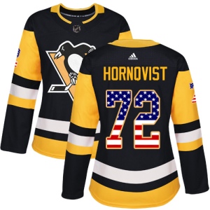 Women's Patric Hornqvist Pittsburgh Penguins Authentic USA Flag Fashion Jersey - Black