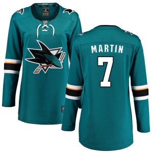 Women's Paul Martin San Jose Sharks Home Breakaway Jersey - Teal