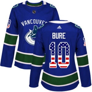 Women's Pavel Bure Vancouver Canucks Authentic USA Flag Fashion Jersey - Blue