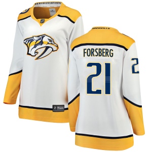 Women's Peter Forsberg Nashville Predators Breakaway Away Jersey - White