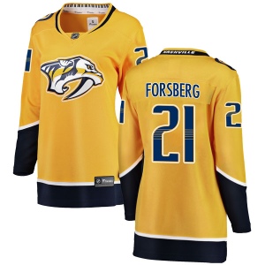 Women's Peter Forsberg Nashville Predators Breakaway Home Jersey - Yellow