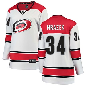 Women's Petr Mrazek Carolina Hurricanes Breakaway Away Jersey - White