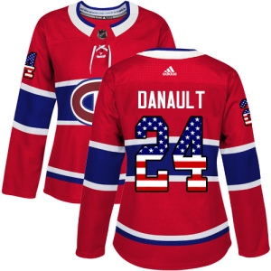 Women's Phillip Danault Montreal Canadiens Authentic USA Flag Fashion Jersey - Red