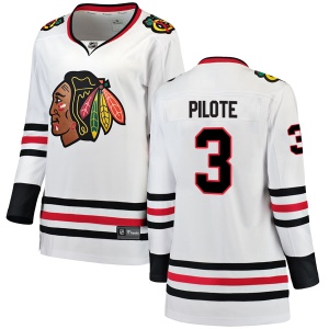 Women's Pierre Pilote Chicago Blackhawks Breakaway Away Jersey - White