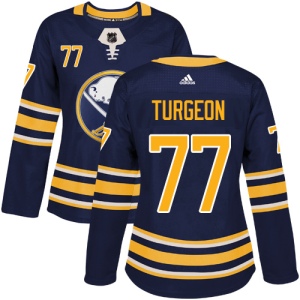 Women's Pierre Turgeon Buffalo Sabres Authentic Home Jersey - Navy Blue