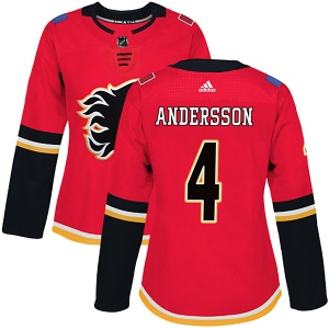 Women's Rasmus Andersson Calgary Flames Authentic Home Jersey - Red