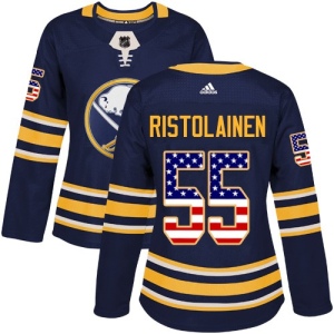 Women's Rasmus Ristolainen Buffalo Sabres Authentic USA Flag Fashion Jersey - Navy Blue