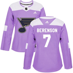 Women's Red Berenson St. Louis Blues Authentic Hockey Fights Cancer Jersey - Purple