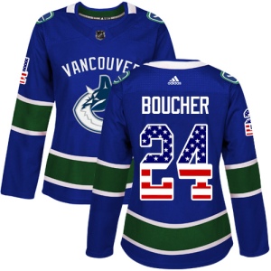 Women's Reid Boucher Vancouver Canucks Authentic USA Flag Fashion Jersey - Blue