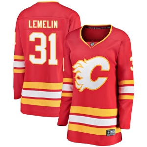 Women's Rejean Lemelin Calgary Flames Breakaway Alternate Jersey - Red