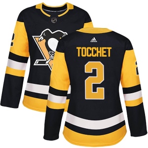 Women's Rick Tocchet Pittsburgh Penguins Authentic Home Jersey - Black