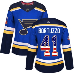 Women's Robert Bortuzzo St. Louis Blues Authentic USA Flag Fashion Jersey - Blue