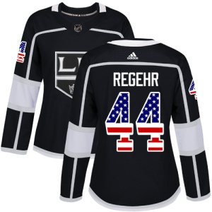 Women's Robyn Regehr Los Angeles Kings Authentic USA Flag Fashion Jersey - Black