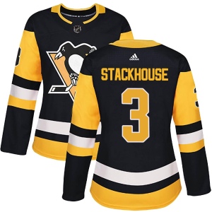 Women's Ron Stackhouse Pittsburgh Penguins Authentic Home Jersey - Black