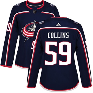 Women's Ryan Collins Columbus Blue Jackets Authentic Home Jersey - Navy