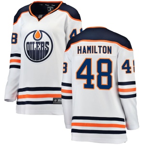 Women's Ryan Hamilton Edmonton Oilers Authentic Away Breakaway Jersey - White