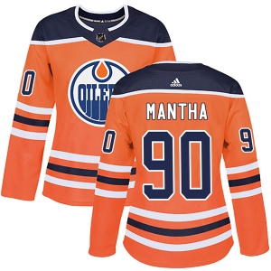 Women's Ryan Mantha Edmonton Oilers Authentic r Home Jersey - Orange