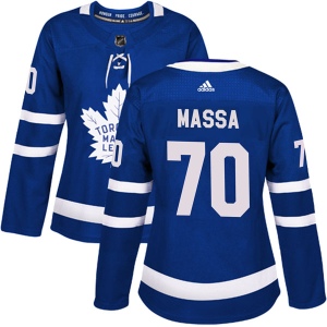 Women's Ryan Massa Toronto Maple Leafs Authentic Home Jersey - Blue