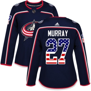 Women's Ryan Murray Columbus Blue Jackets Authentic USA Flag Fashion Jersey - Navy Blue