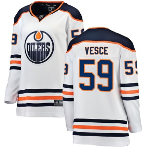 Women's Ryan Vesce Edmonton Oilers Authentic Away Breakaway Jersey - White