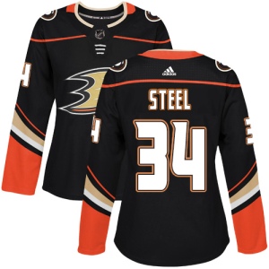 Women's Sam Steel Anaheim Ducks Authentic Home Jersey - Black