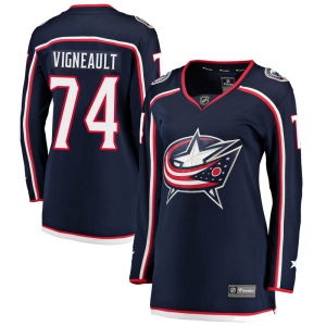 Women's Sam Vigneault Columbus Blue Jackets Breakaway Home Jersey - Navy