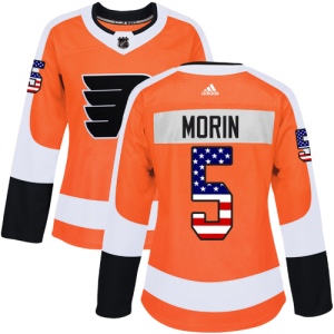 Women's Samuel Morin Philadelphia Flyers Authentic USA Flag Fashion Jersey - Orange