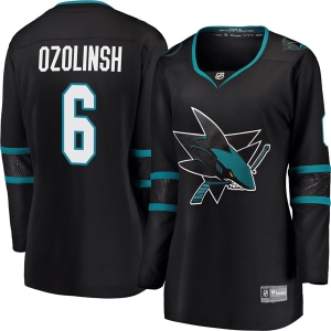 Women's Sandis Ozolinsh San Jose Sharks Breakaway Alternate Jersey - Black