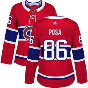 Women's Saverio Posa Montreal Canadiens Authentic Home Jersey - Red