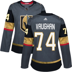 Women's Scooter Vaughan Vegas Golden Knights Authentic Gray Home Jersey - Gold