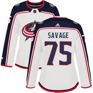 Women's Scott Savage Columbus Blue Jackets Authentic Away Jersey - White