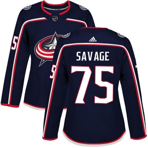 Women's Scott Savage Columbus Blue Jackets Authentic Home Jersey - Navy