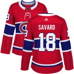 Women's Serge Savard Montreal Canadiens Authentic Home Jersey - Red