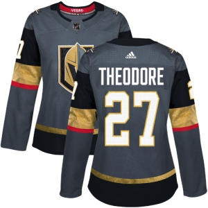 Women's Shea Theodore Vegas Golden Knights Authentic Gray Home Jersey - Gold