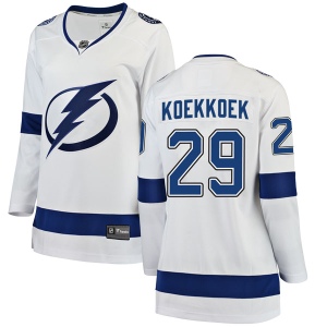 Women's Slater Koekkoek Tampa Bay Lightning Breakaway Away Jersey - White