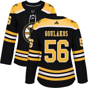 Women's Spiro Goulakos Boston Bruins Authentic Home Jersey - Black